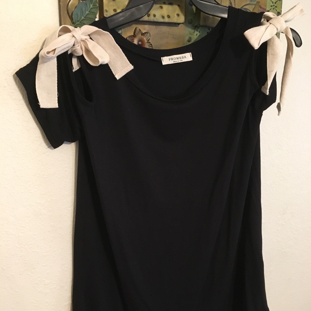 🐼Shirt made of Bamboo!!🖤Black, Canvas Bows